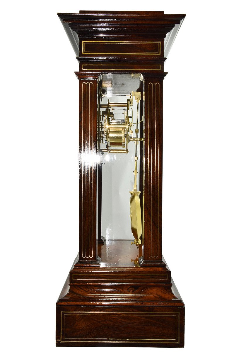 Clock With Glazing In Mahogany Signed Douillon 1840-photo-1