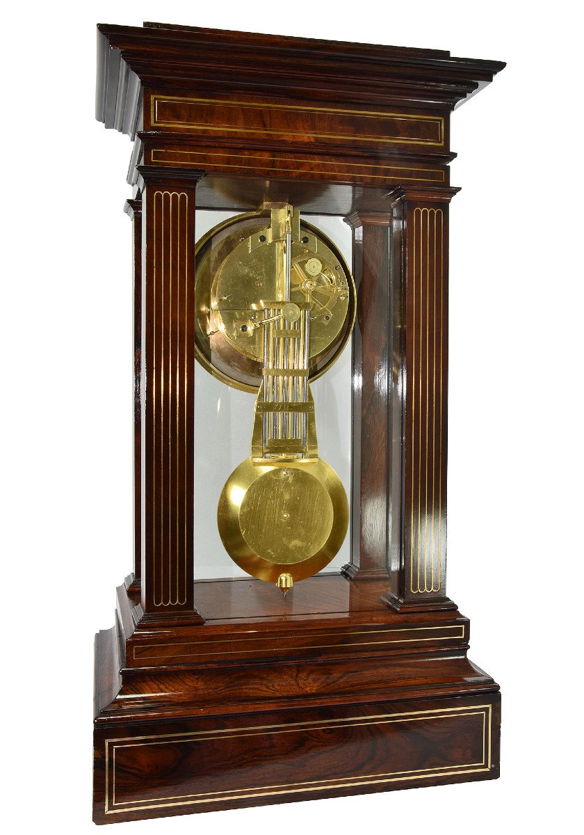 Clock With Glazing In Mahogany Signed Douillon 1840-photo-2