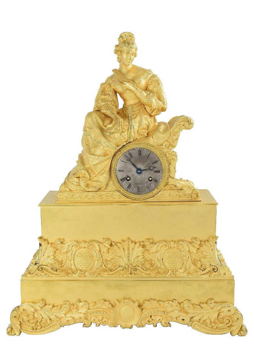 Clock "young Elegant Woman With A Fan" Richond-photo-2