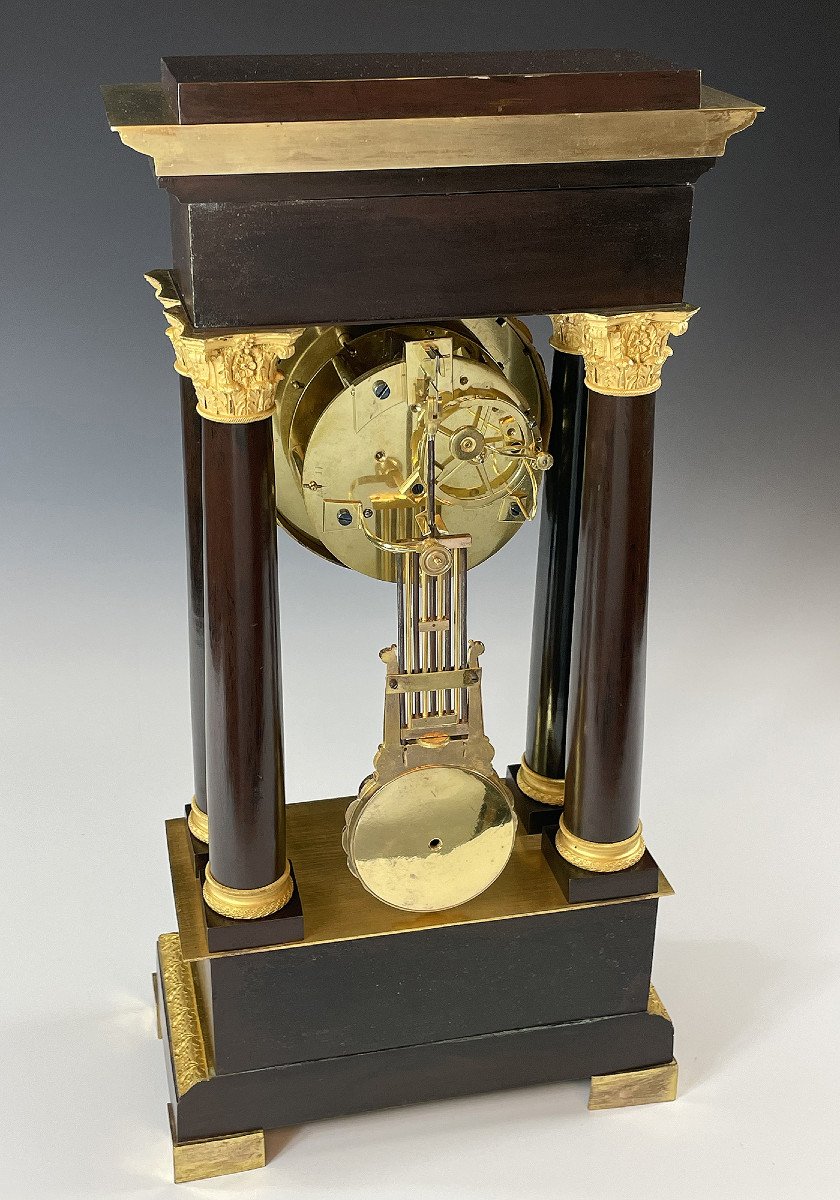  Clock Portico In Bronze Mercury Gilding And Patinated Bronze-photo-4