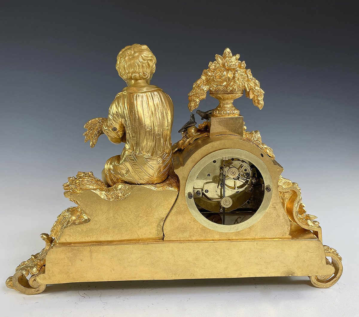 Clock To Birds In Bronze And Porcelain Napoléon III-photo-6