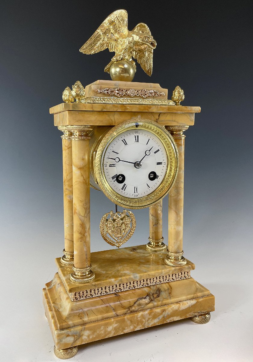 Empire Style Marble Portico Clock-photo-3