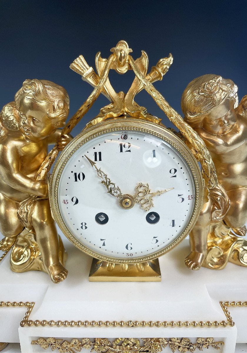 Clock With Cherubs Gilded Bronze Napoléon III-photo-4