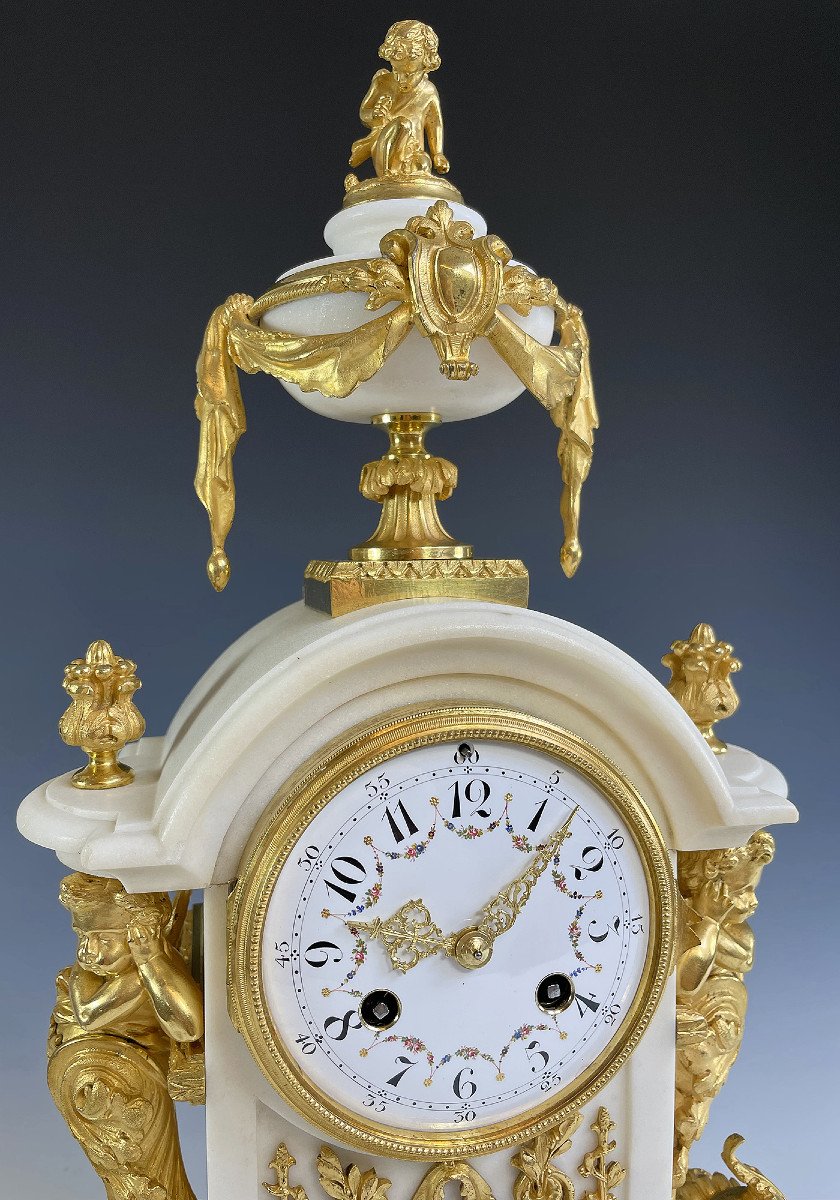 Clock With Cherubs Gilded Bronze Napoléon III-photo-3