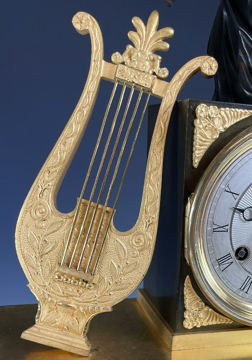 Clock With The Effigy Of The Poet Virgil, Signed Cailly 1840-photo-4