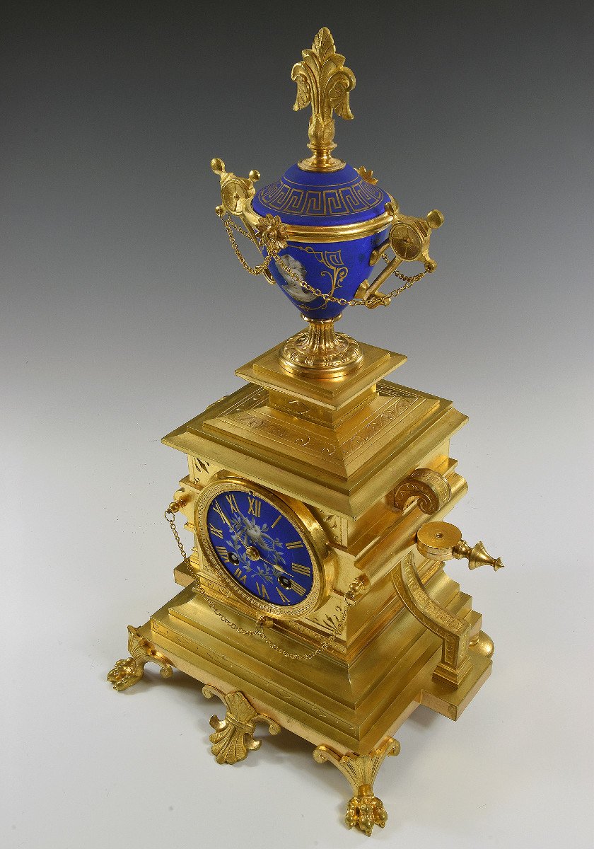  Clock In Bronze And Porcelain Palais Royal 1870-photo-4