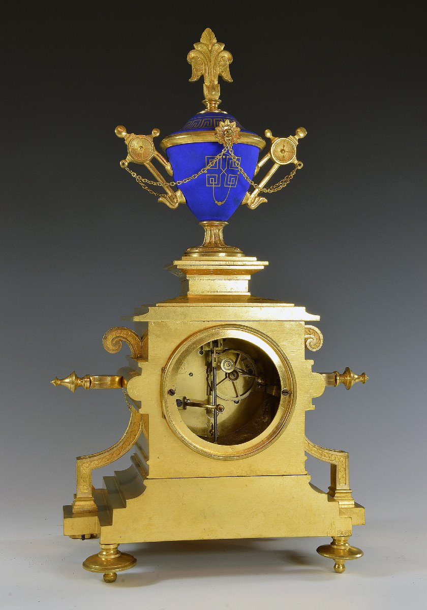  Clock In Bronze And Porcelain Palais Royal 1870-photo-2