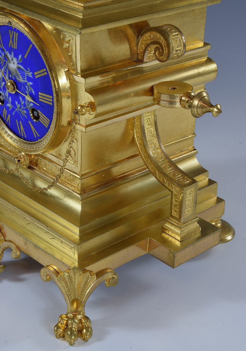  Clock In Bronze And Porcelain Palais Royal 1870-photo-3