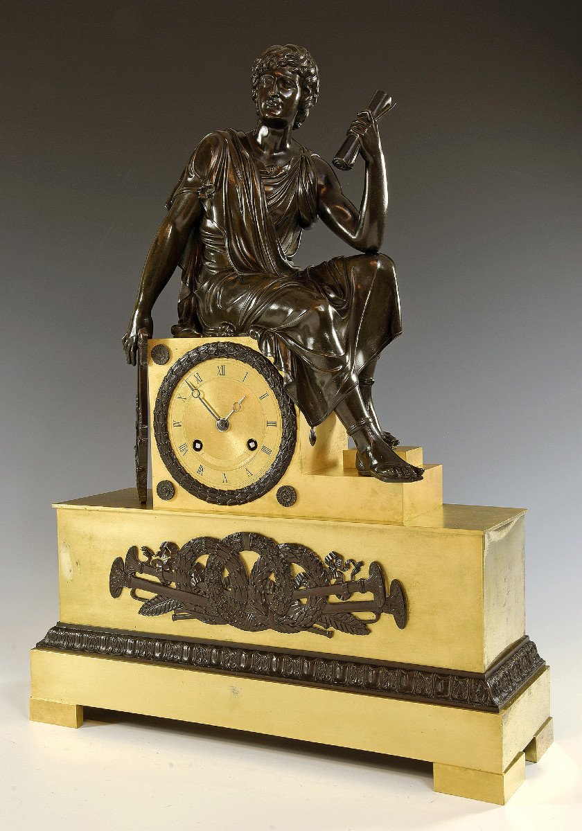 Clock Bronze Sculpting Alexandre Le Grand XIXe 1820-photo-2