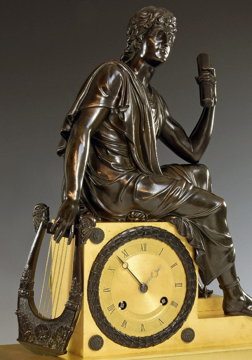 Clock Bronze Sculpting Alexandre Le Grand XIXe 1820-photo-3