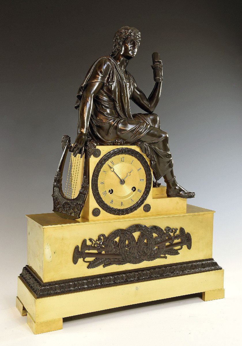 Clock Bronze Sculpting Alexandre Le Grand XIXe 1820-photo-4