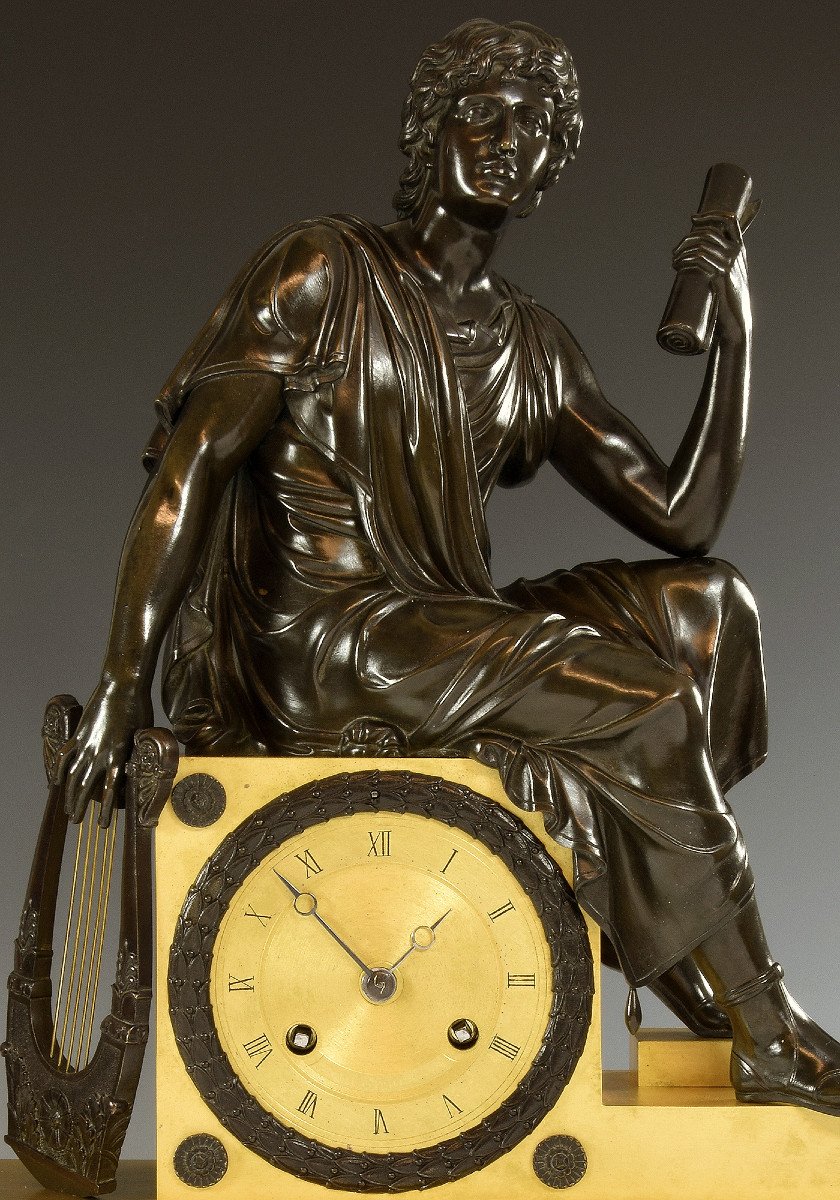 Clock Bronze Sculpting Alexandre Le Grand XIXe 1820-photo-3