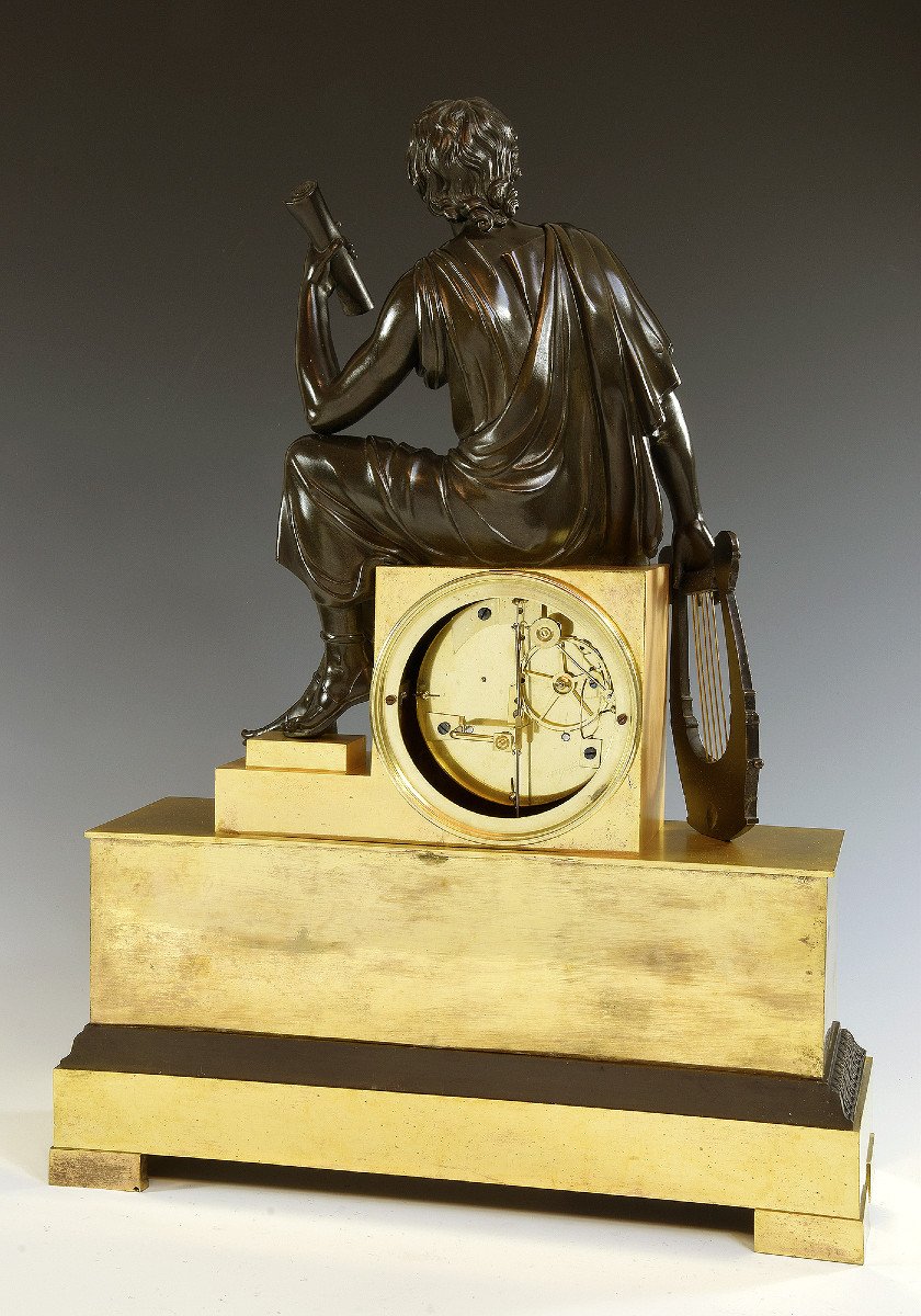 Clock Bronze Sculpting Alexandre Le Grand XIXe 1820-photo-4