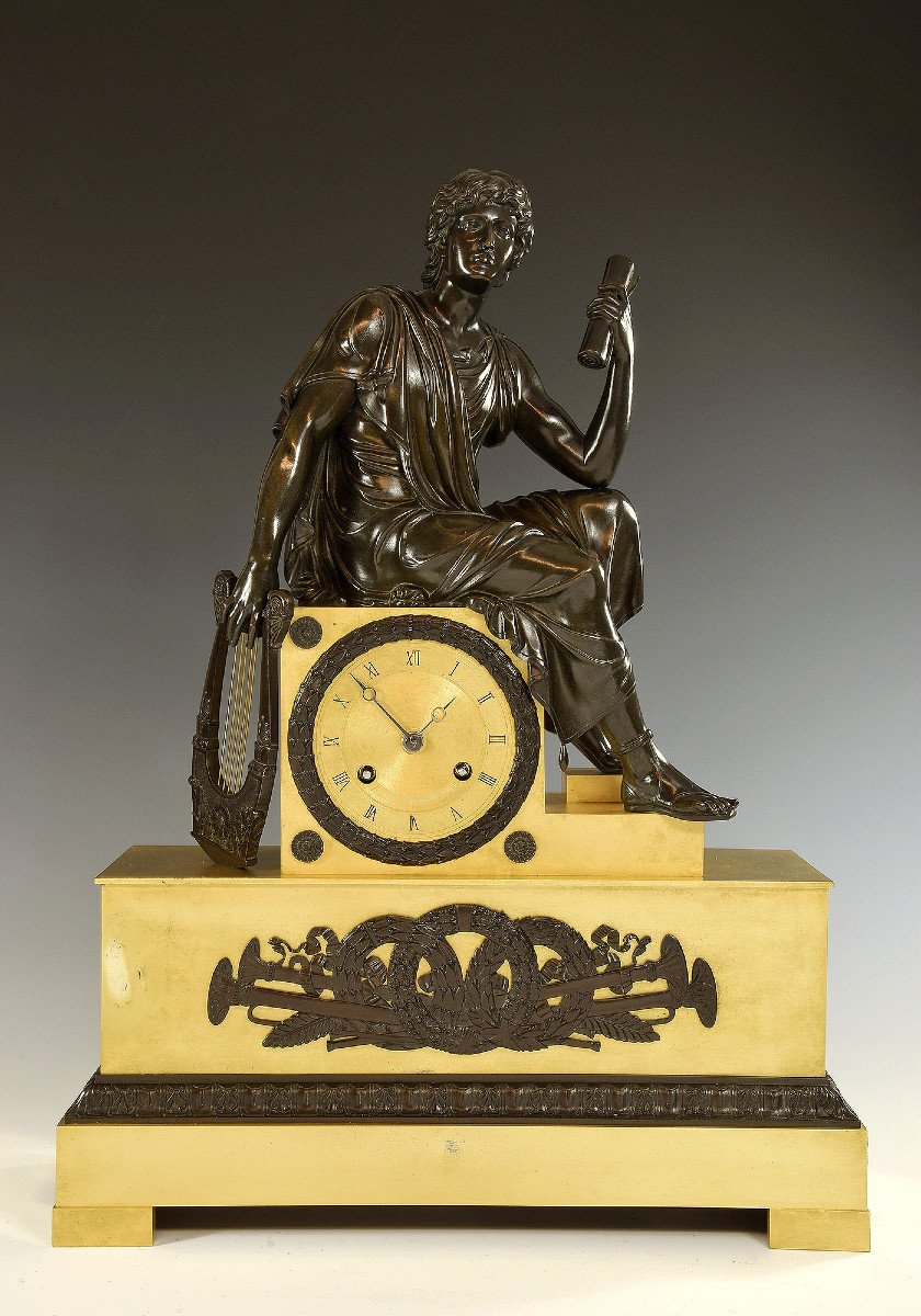 Clock Bronze Sculpting Alexandre Le Grand XIXe 1820