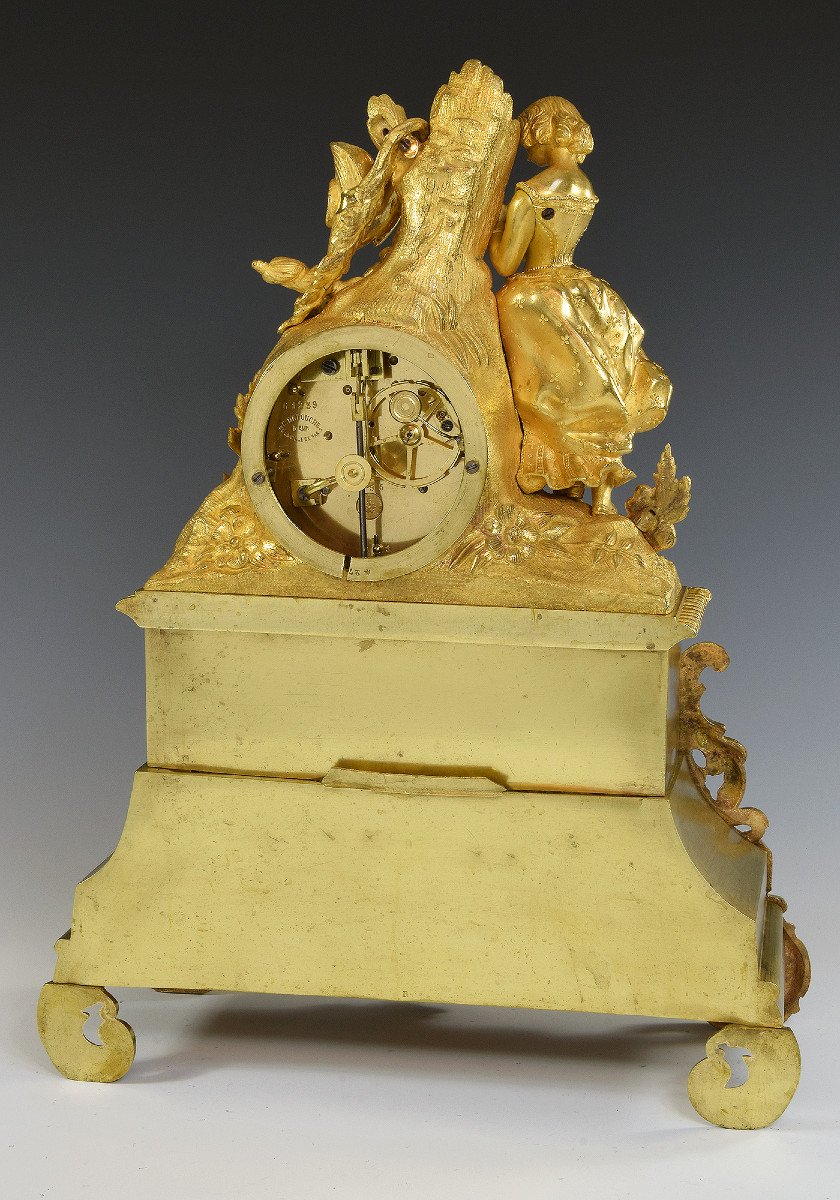 Clock Bronze Mercury Gilding Detouche 1830-photo-1