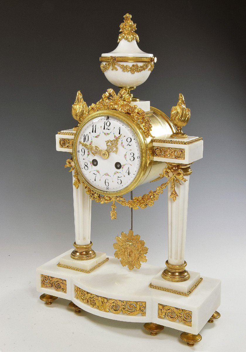 Clock Portico In Marble And Gilded Bronze Napoléon III-photo-2