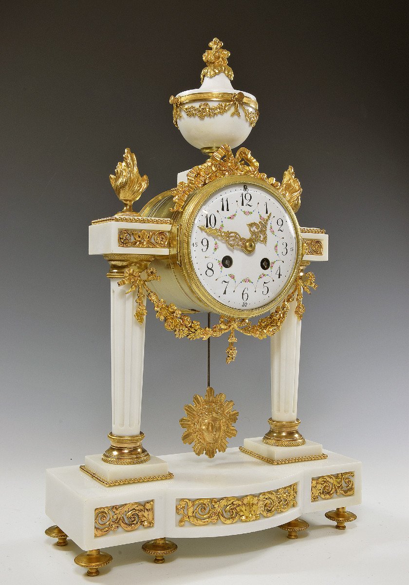 Clock Portico In Marble And Gilded Bronze Napoléon III-photo-3