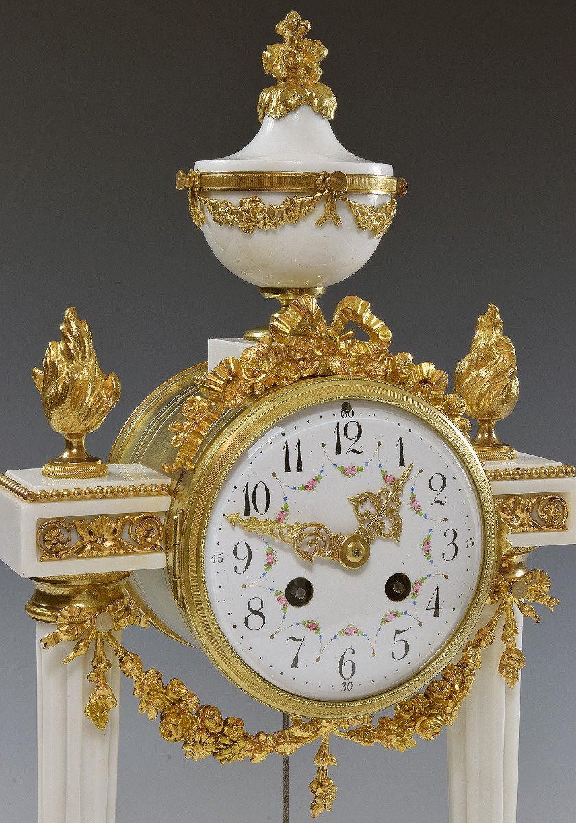 Clock Portico In Marble And Gilded Bronze Napoléon III-photo-4