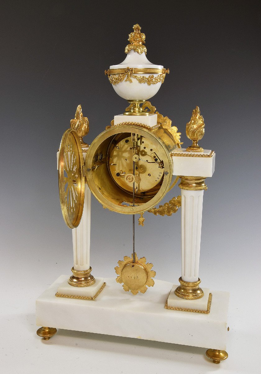 Clock Portico In Marble And Gilded Bronze Napoléon III-photo-1