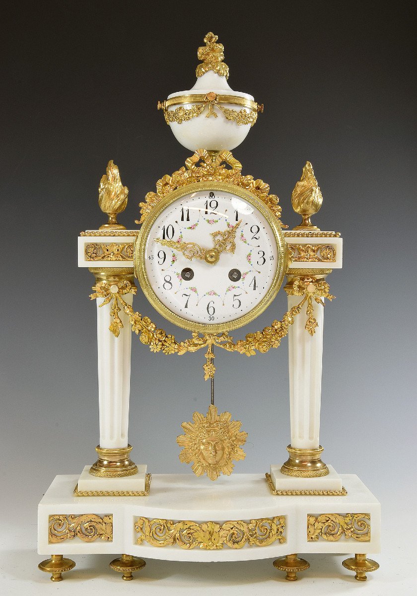 Clock Portico In Marble And Gilded Bronze Napoléon III