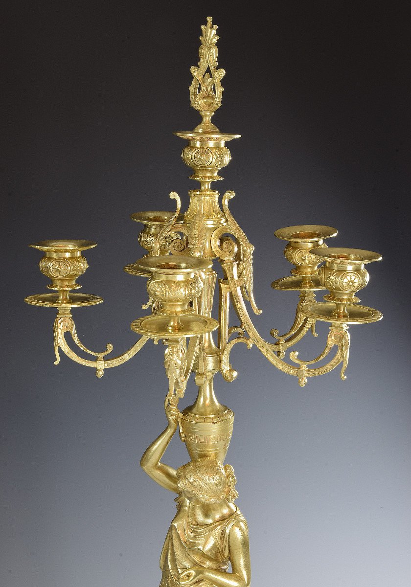 Candlesticks To The Vestal And Bronze 72cm XIXème-photo-4