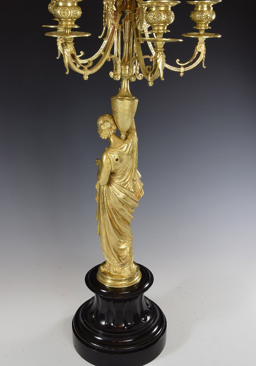 Candlesticks To The Vestal And Bronze 72cm XIXème-photo-3