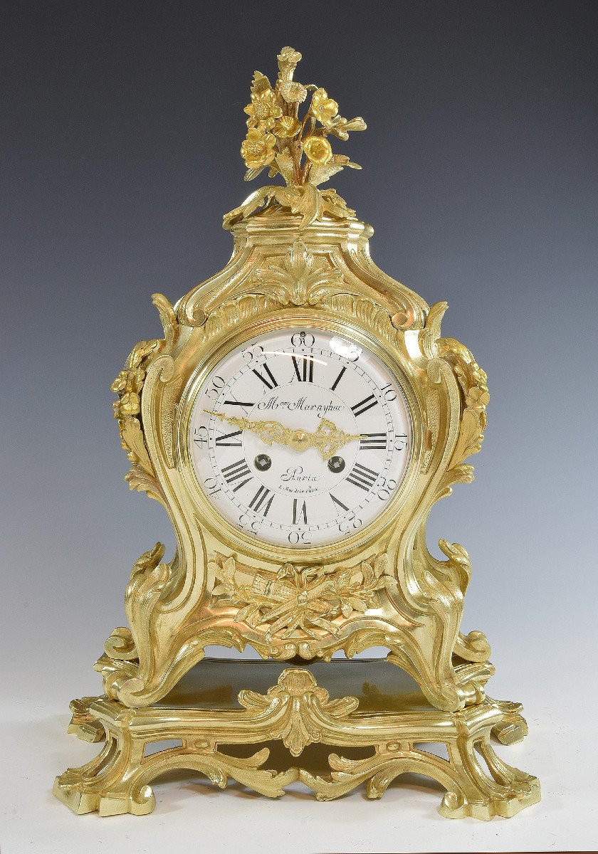 Clock Gilt Bronze Louis XV Dumoulinneuf-photo-2