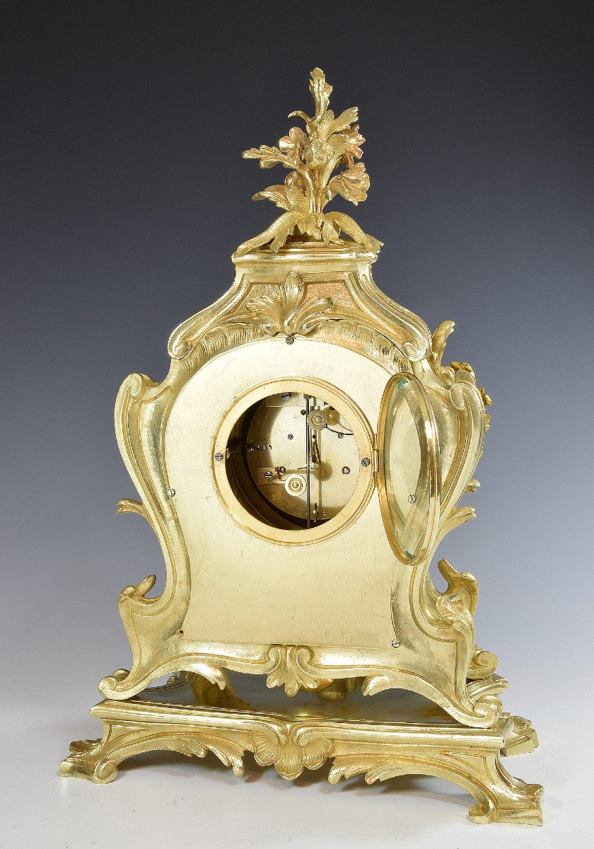 Clock Gilt Bronze Louis XV Dumoulinneuf-photo-4