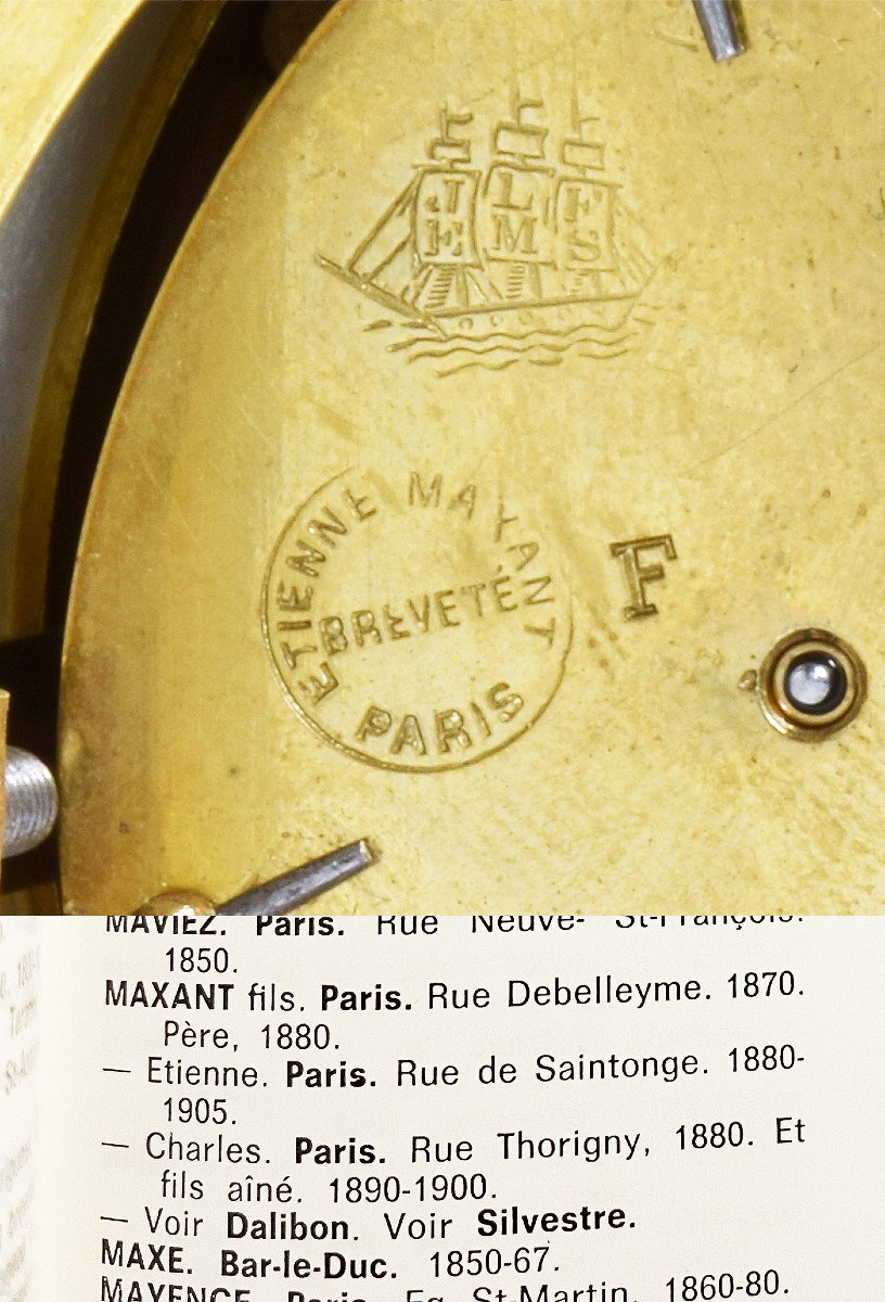 Clock In Marble And Gilded Bronze Watchmaker : Etienne Maxant-photo-5