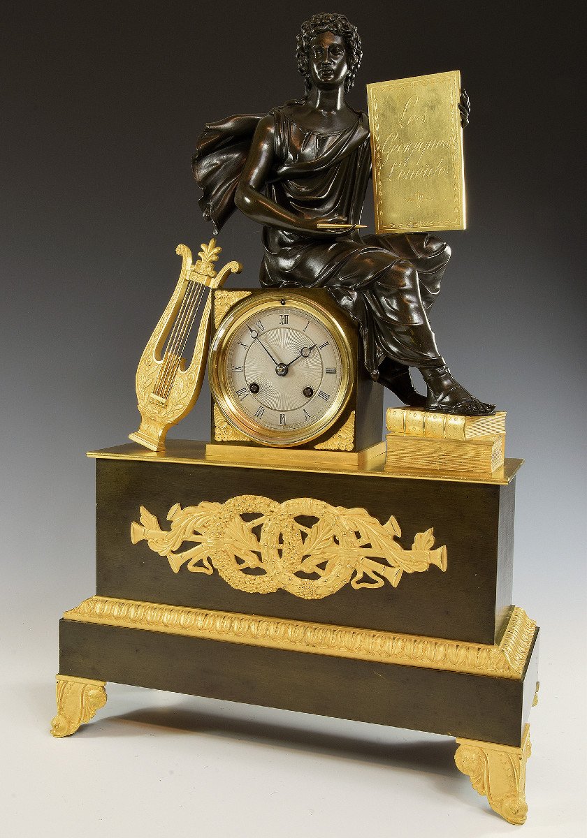 Pendule à l'éffigie Du Poète Virgile Horloger Cailly 1840