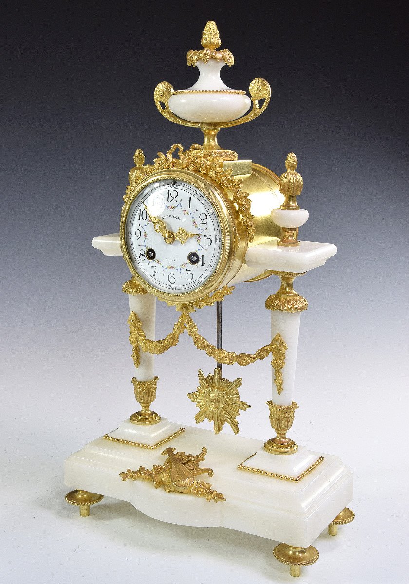 Clock Portico In Marble And Gilded Bronze Napoléon III 1878-photo-3