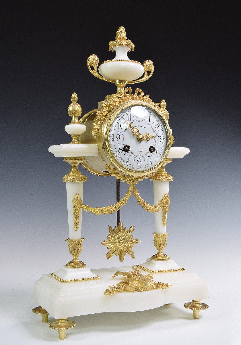 Clock Portico In Marble And Gilded Bronze Napoléon III 1878-photo-4