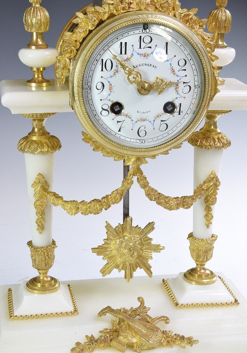 Clock Portico In Marble And Gilded Bronze Napoléon III 1878-photo-1