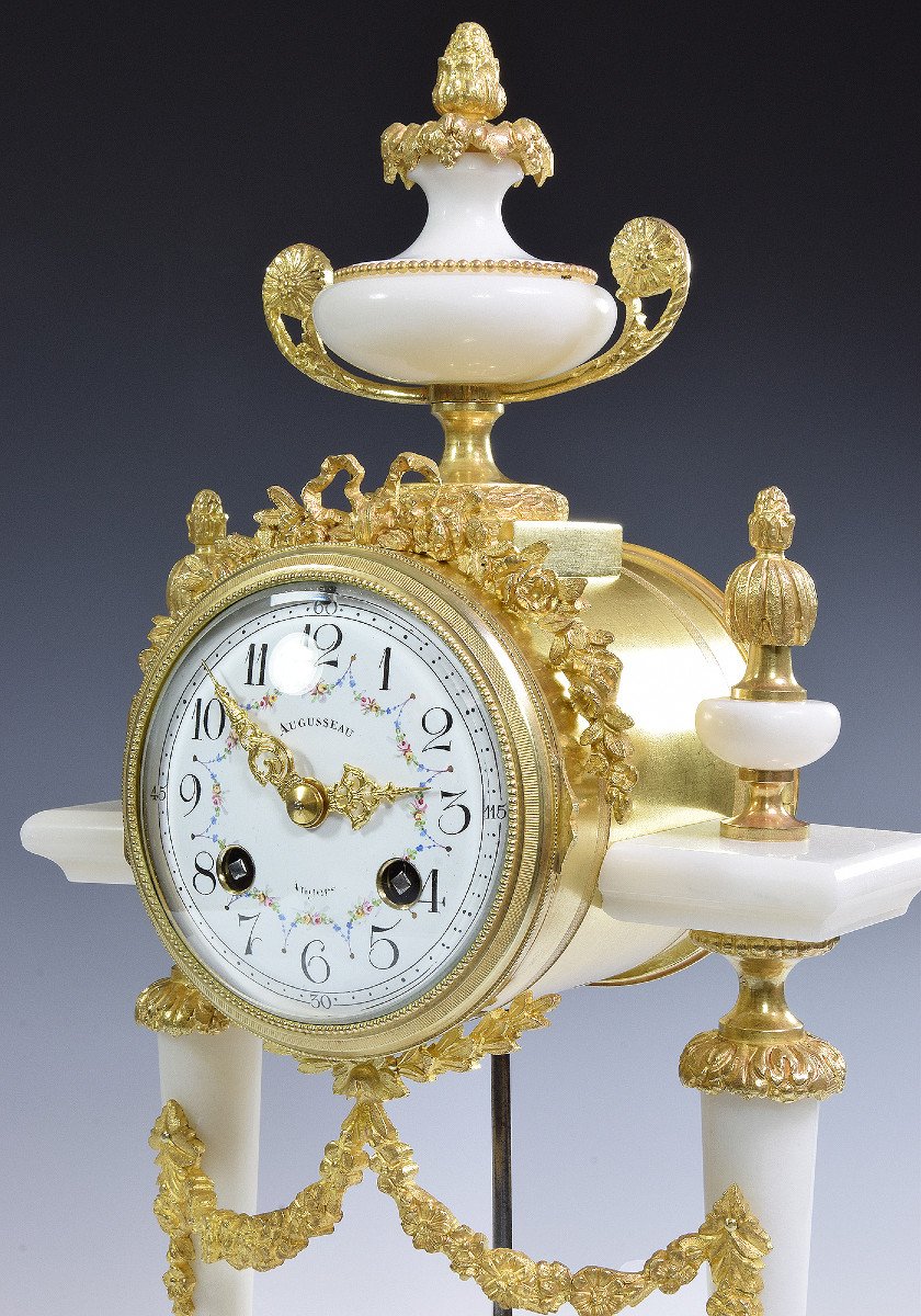 Clock Portico In Marble And Gilded Bronze Napoléon III 1878-photo-2