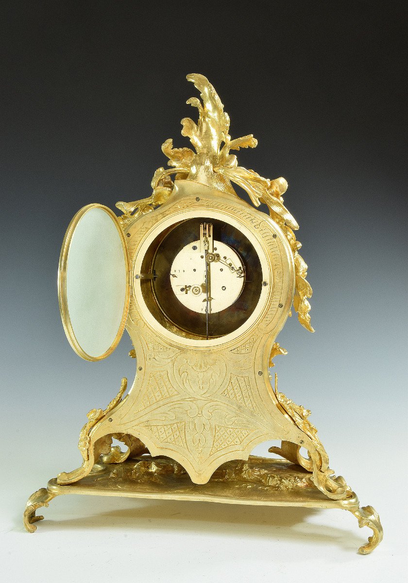 Imposing Clock Gilt Bronze Louis XV Era Napoléon III-photo-4