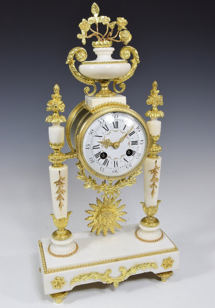 Clock Portico In Marble And Gilded Bronze Napoléon III-photo-3