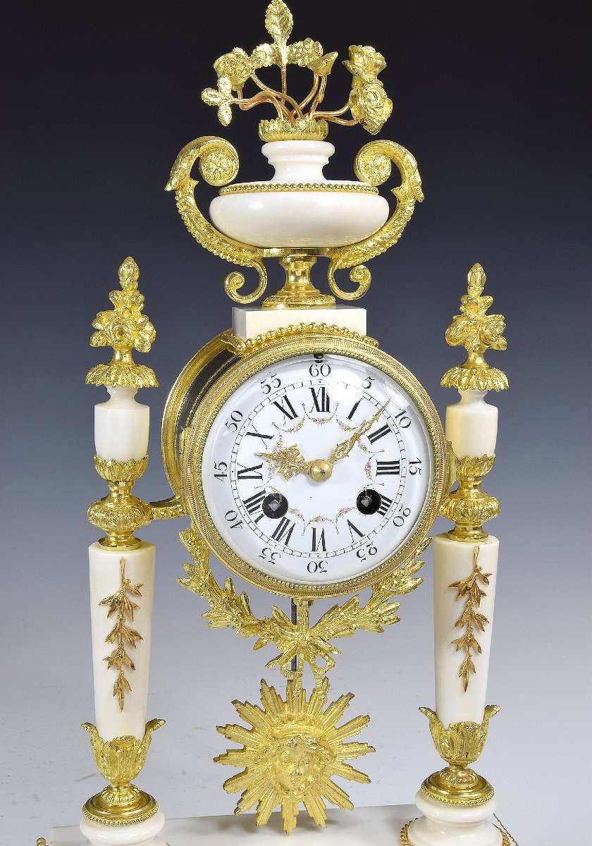 Clock Portico In Marble And Gilded Bronze Napoléon III-photo-4