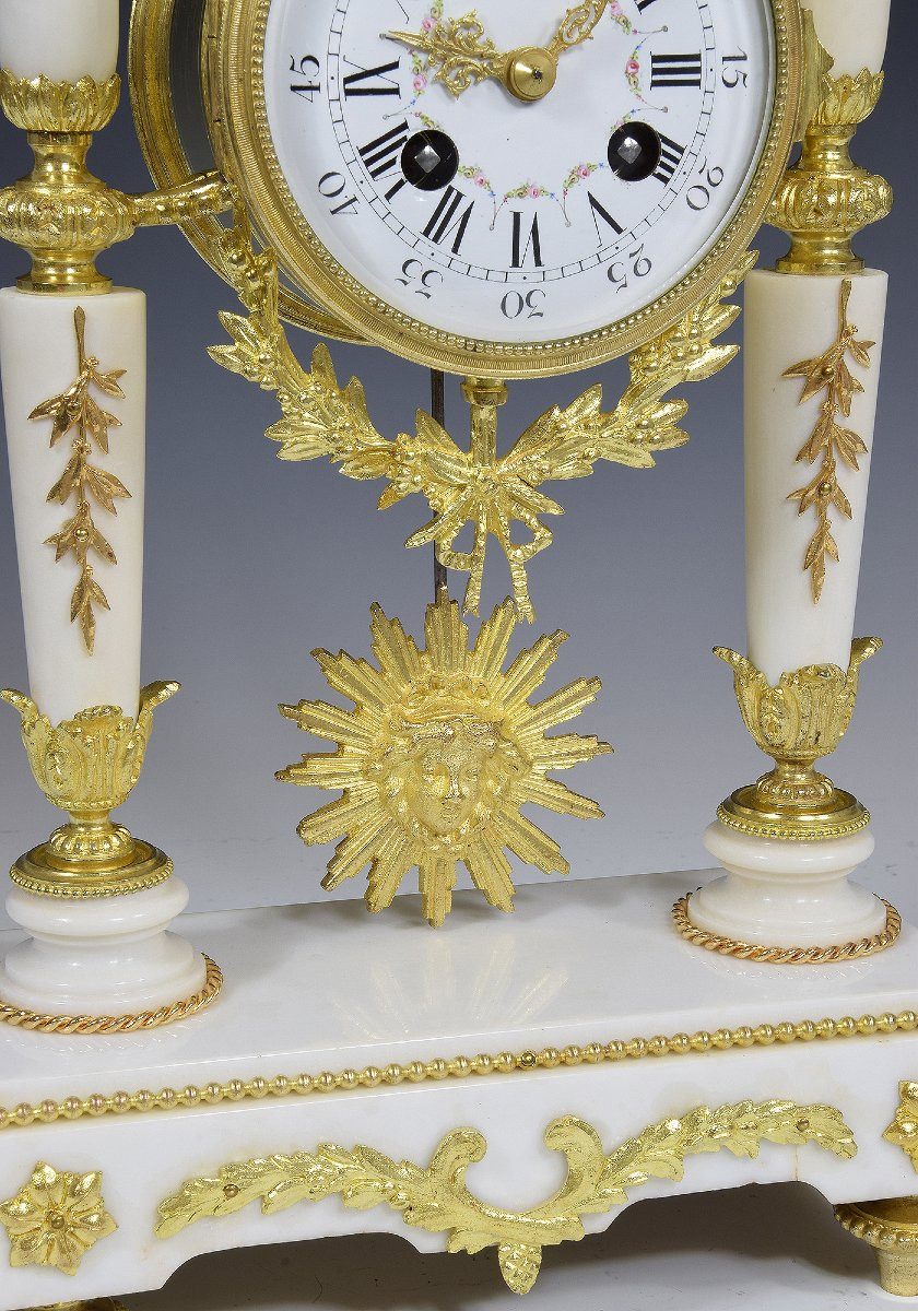 Clock Portico In Marble And Gilded Bronze Napoléon III-photo-1