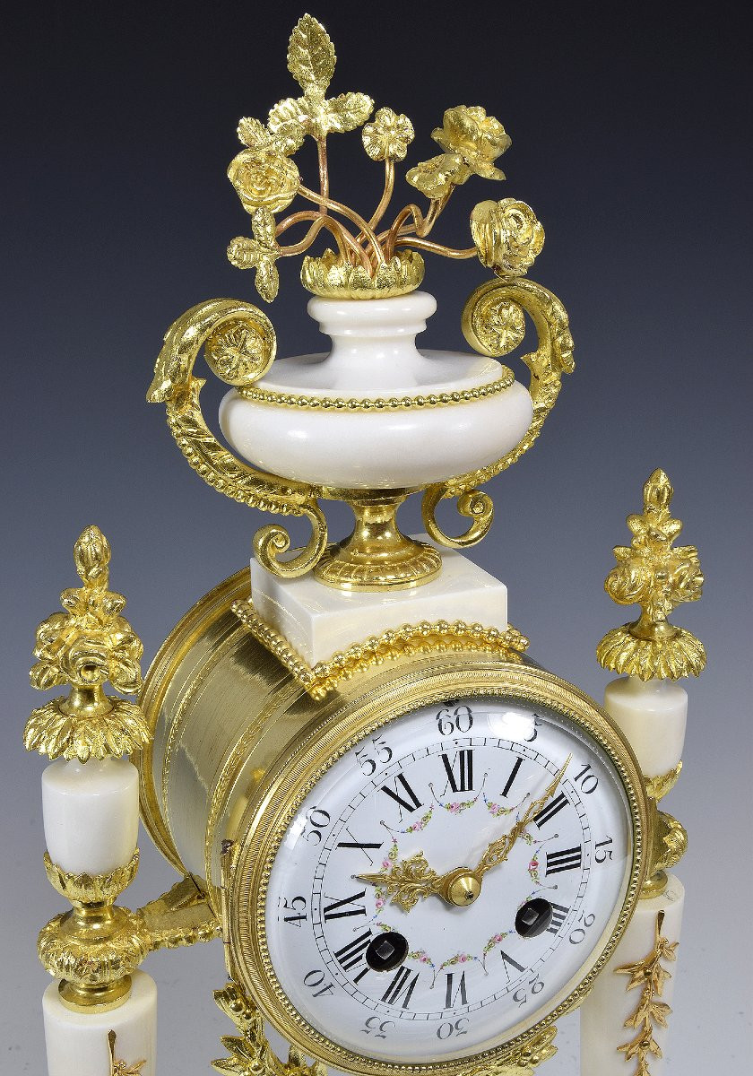 Clock Portico In Marble And Gilded Bronze Napoléon III-photo-2