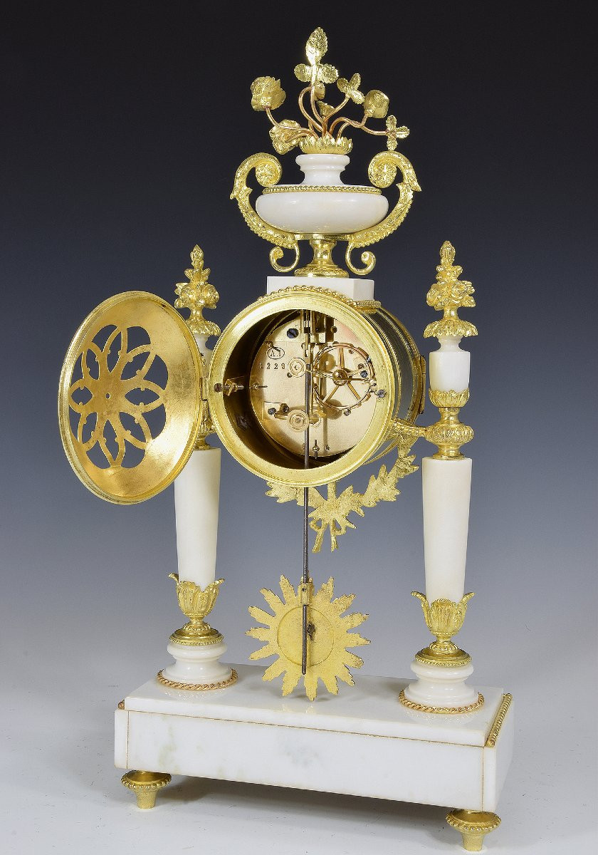 Clock Portico In Marble And Gilded Bronze Napoléon III-photo-3