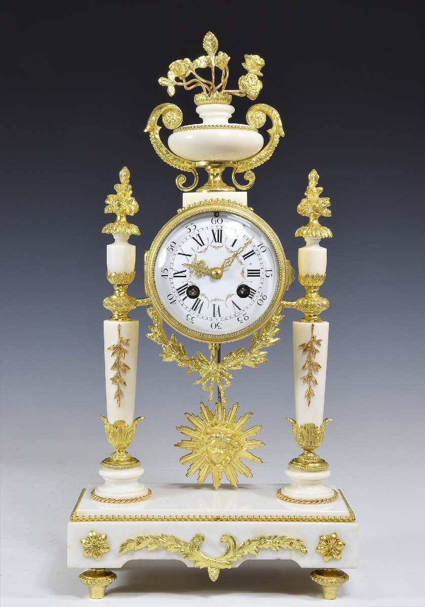 Clock Portico In Marble And Gilded Bronze Napoléon III