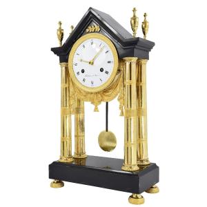 Clock Portico Marble Era Empire Hartmann