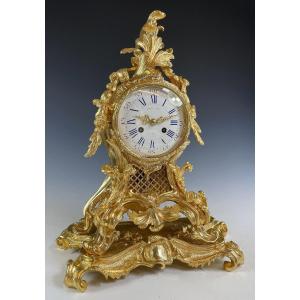 Clock Gilt Bronze Louis XV Era Napoléon III