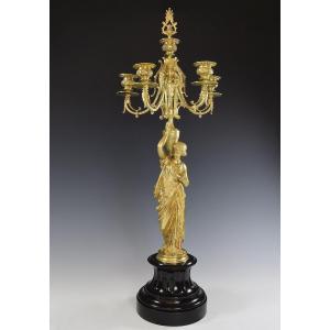 Candlesticks To The Vestal And Bronze 72cm XIXème