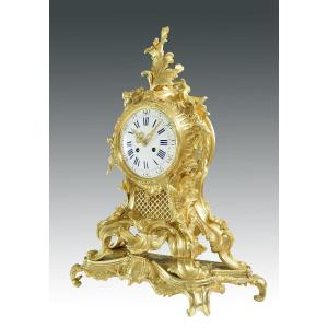 Imposing Clock Gilt Bronze Louis XV Era Napoléon III