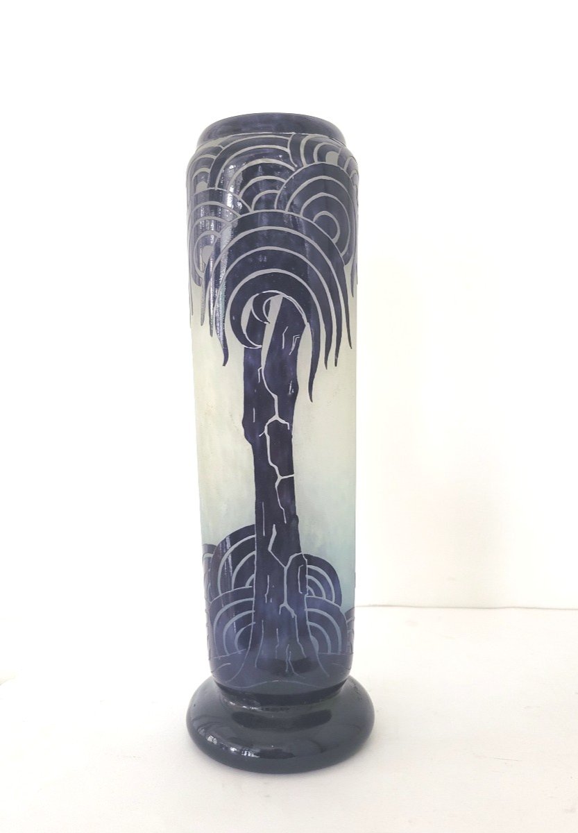 Charle Schneider Model "palm Trees" French Glass /charder-photo-3