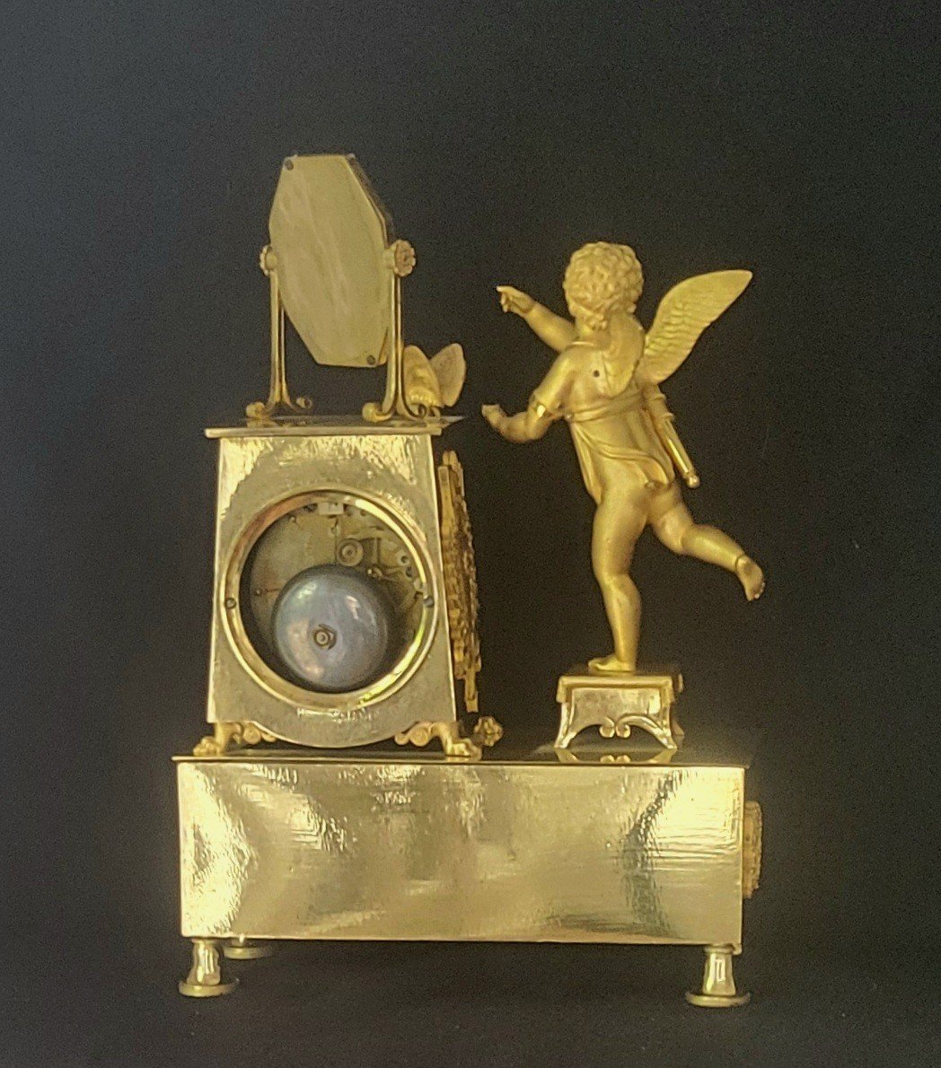 Gilt Bronze Pendulum Venus And Love Empire Period -photo-4