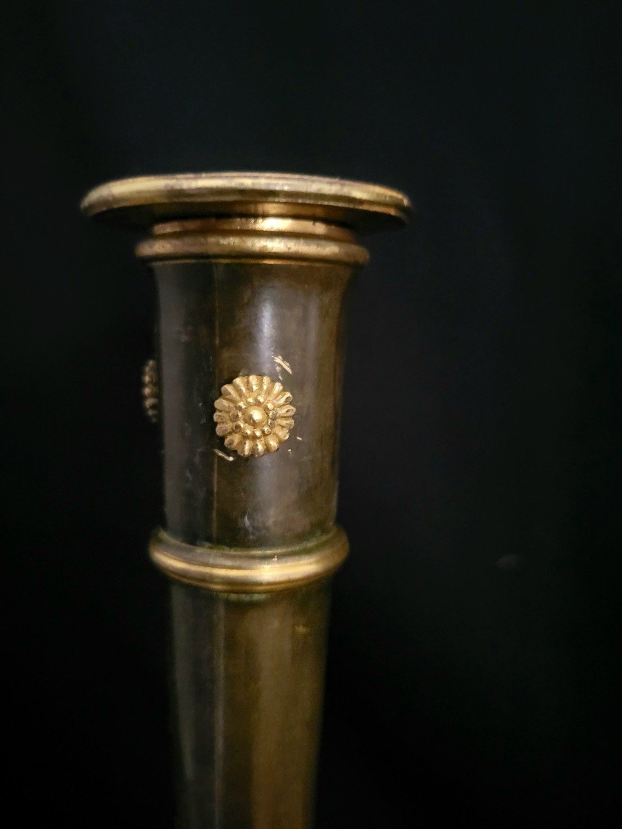 Pair Of Torches In Gilt And Patinated Bronze Around 180p Attributed To Claude Galle-photo-2