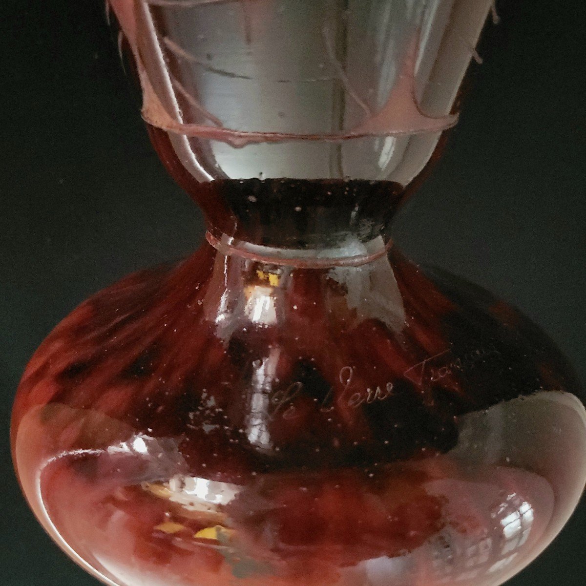 Charles Schneider :  Grand Vase   Modèle " Campanules"   Signée Le Verre Français 1922/1925-photo-6