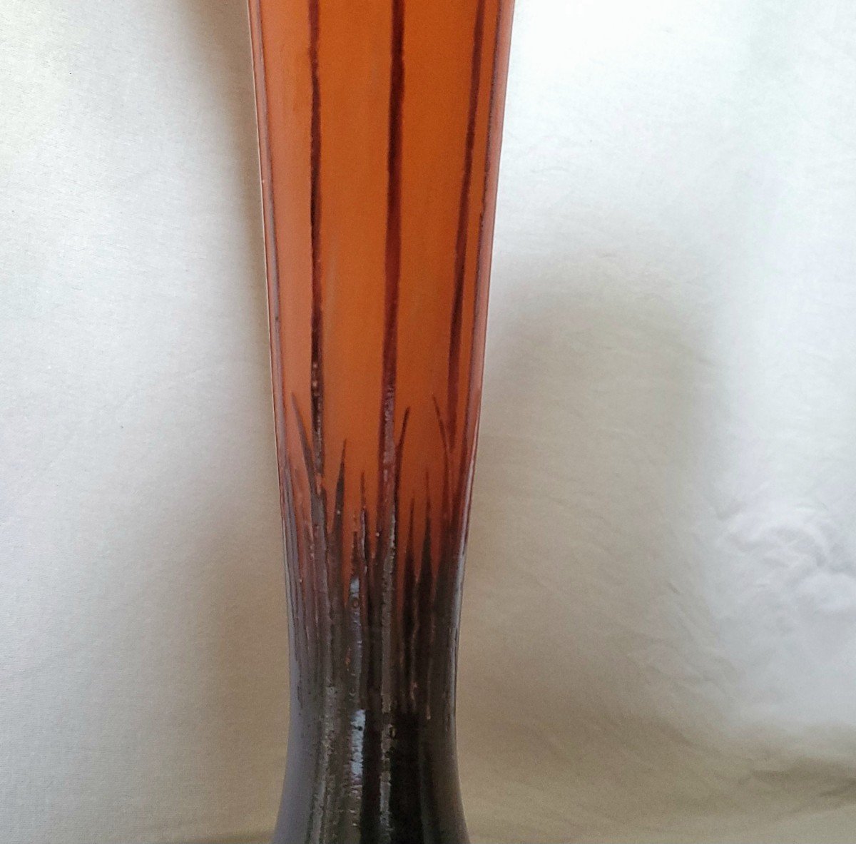 Monumental Schneider Vase Model "cardamines" Signed Le Verre Français 1924/1927-photo-3